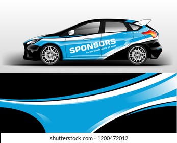 Car decal wrap design vector. Graphic abstract stripe racing background kit designs for vehicle, race car, rally, adventure and livery