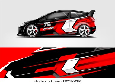 Car decal wrap design vector. Graphic abstract stripe racing background kit designs for vehicle, race car, rally, adventure and livery