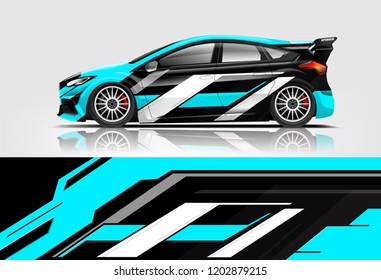 Car decal wrap design vector. Graphic abstract stripe racing background kit designs for vehicle, race car, rally, adventure and livery
