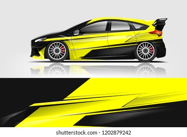 Car decal wrap design vector. Graphic abstract stripe racing background kit designs for vehicle, race car, rally, adventure and livery