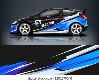 Car decal wrap design vector. Graphic abstract stripe racing background kit designs for vehicle, race car, rally, adventure and livery