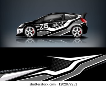 Car decal wrap design vector. Graphic abstract stripe racing background kit designs for vehicle, race car, rally, adventure and livery