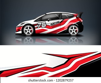 Car decal wrap design vector. Graphic abstract stripe racing background kit designs for vehicle, race car, rally, adventure and livery