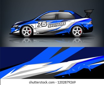 Car decal wrap design vector. Graphic abstract stripe racing background kit designs for vehicle, race car, rally, adventure and livery