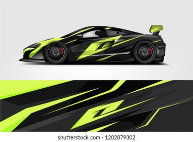Car decal wrap design vector. Graphic abstract stripe racing background kit designs for vehicle, race car, rally, adventure and livery