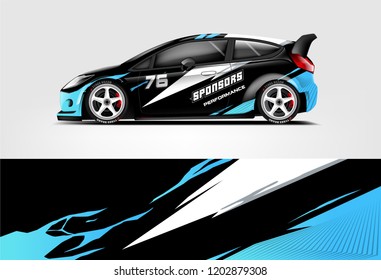 Car decal wrap design vector. Graphic abstract stripe racing background kit designs for vehicle, race car, rally, adventure and livery