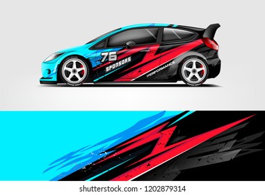 Racing Car Wrap Design Sedan Hatchback Stock Vector (Royalty Free ...