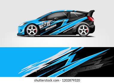 Car decal wrap design vector. Graphic abstract stripe racing background kit designs for vehicle, race car, rally, adventure and livery