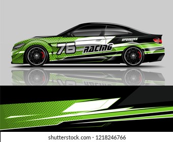 Car decal wrap design vector. Graphic abstract stripe racing background kit designs for vehicle, race car, rally, adventure and livery