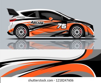 Car decal wrap design vector. Graphic abstract stripe racing background kit designs for vehicle, race car, rally, adventure and livery