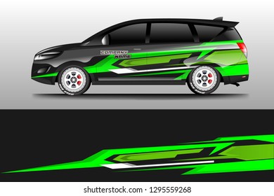 Car decal wrap design vector graphic . Truck, Bus, Company car, Van , Racing, Rally .