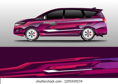 Car decal wrap design vector graphic . Truck, Bus, Company car, Van , Racing, Rally .