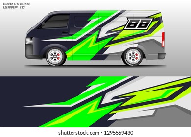 Car decal wrap design vector graphic . Truck, Bus, Company car, Van , Racing, Rally, Service car .