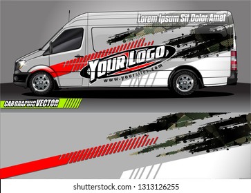 Car decal wrap design vector. Graphic abstract stripe racing background kit designs for vehicle, race car, rally, adventure and livery