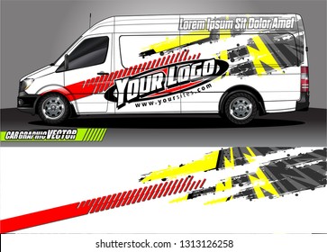 Car decal wrap design vector. Graphic abstract stripe racing background kit designs for vehicle, race car, rally, adventure and livery