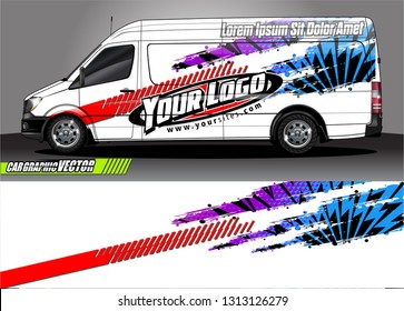 Car decal wrap design vector. Graphic abstract stripe racing background kit designs for vehicle, race car, rally, adventure and livery