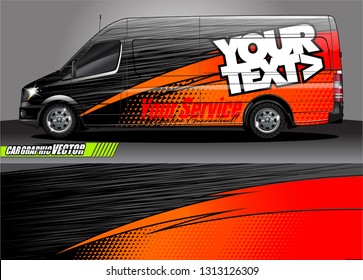 Car decal wrap design vector. Graphic abstract stripe racing background kit designs for vehicle, race car, rally, adventure and livery