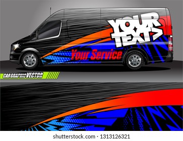 Car decal wrap design vector. Graphic abstract stripe racing background kit designs for vehicle, race car, rally, adventure and livery