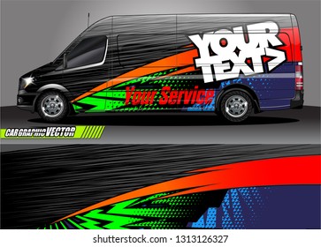 Car decal wrap design vector. Graphic abstract stripe racing background kit designs for vehicle, race car, rally, adventure and livery