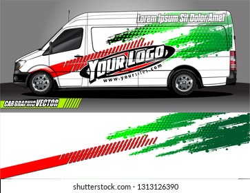 Car decal wrap design vector. Graphic abstract stripe racing background kit designs for vehicle, race car, rally, adventure and livery