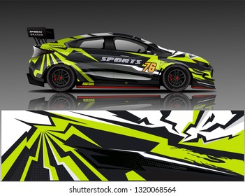 Car decal wrap design vector. Graphic abstract stripe racing background kit designs for vehicle, race car, rally, adventure and livery
