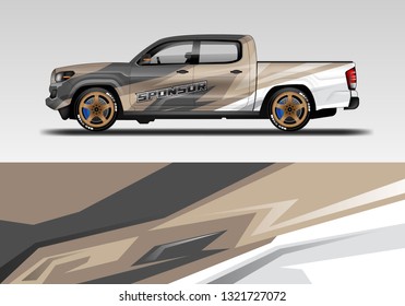 Car decal wrap design vector. Graphic background designs van, bus, truck eps 10