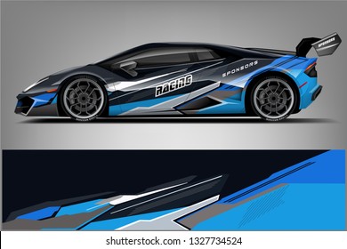 Car decal wrap design vector. Graphic abstract stripe racing background kit designs for vehicle, race car, rally, adventure and livery