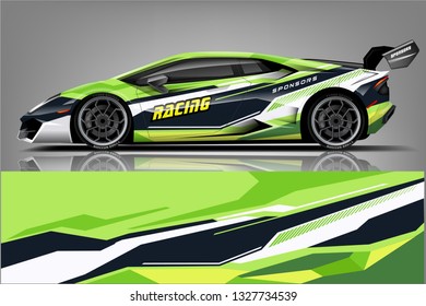 Car decal wrap design vector. Graphic abstract stripe racing background kit designs for vehicle, race car, rally, adventure and livery