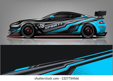 Car decal wrap design vector. Graphic abstract stripe racing background kit designs for vehicle, race car, rally, adventure and livery