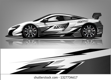 Car decal wrap design vector. Graphic abstract stripe racing background kit designs for vehicle, race car, rally, adventure and livery