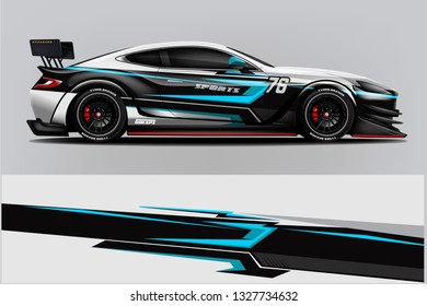 Car decal wrap design vector. Graphic abstract stripe racing background kit designs for vehicle, race car, rally, adventure and livery
