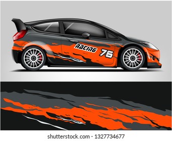 Car decal wrap design vector. Graphic abstract stripe racing background kit designs for vehicle, race car, rally, adventure and livery