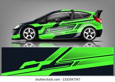 Car decal wrap design vector. Graphic abstract stripe racing background kit designs for vehicle, race car, rally, adventure and livery
