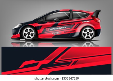 Car decal wrap design vector. Graphic abstract stripe racing background kit designs for vehicle, race car, rally, adventure and livery