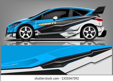 Car decal wrap design vector. Graphic abstract stripe racing background kit designs for vehicle, race car, rally, adventure and livery