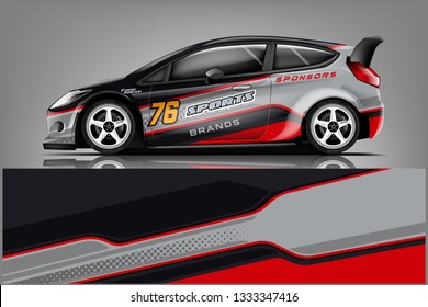 Car decal wrap design vector. Graphic abstract stripe racing background kit designs for vehicle, race car, rally, adventure and livery