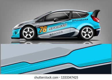 Car decal wrap design vector. Graphic abstract stripe racing background kit designs for vehicle, race car, rally, adventure and livery