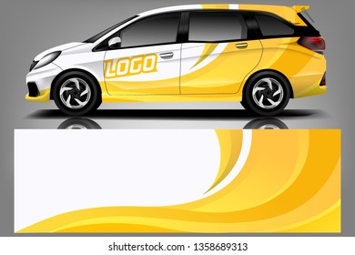 Car decal wrap design vector. Graphic abstract stripe racing background kit designs for vehicle, race car, rally, adventure and livery - Vector dekal