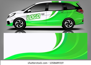 Car decal wrap design vector. Graphic abstract stripe racing background kit designs for vehicle, race car, rally, adventure and livery - Vector dekal