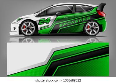 Car decal wrap design vector. Graphic abstract stripe racing background kit designs for vehicle, race car, rally, adventure and livery - Vector dekal