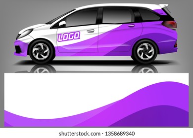Car decal wrap design vector. Graphic abstract stripe racing background kit designs for vehicle, race car, rally, adventure and livery - Vector dekal