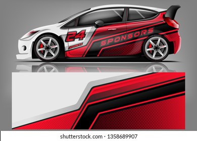 Car decal wrap design vector. Graphic abstract stripe racing background kit designs for vehicle, race car, rally, adventure and livery eps 10- Vector dekal