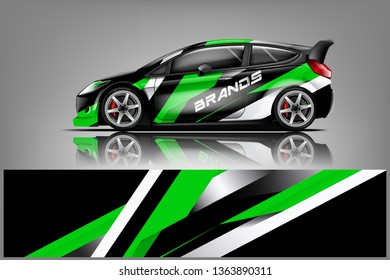 Car decal wrap design vector. Graphic abstract stripe racing background kit designs for vehicle, race car, rally, adventure and livery dekal
