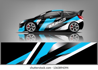 Car decal wrap design vector. Graphic abstract stripe racing background kit designs for vehicle, race car, rally, adventure and livery  dekal
