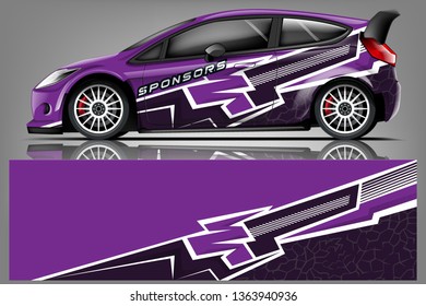 Car decal wrap design vector. Graphic abstract stripe racing background kit designs for vehicle, race car, rally, adventure and livery dekal
