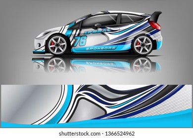 Car decal wrap design vector. Graphic abstract stripe racing background kit designs for vehicle, race car, rally, adventure and livery 
 dekal