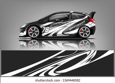 Car decal wrap design vector. Graphic abstract stripe racing background kit designs for vehicle, race car, rally, adventure and livery
 dekal