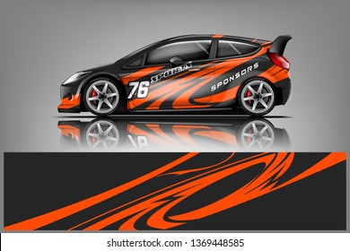 Car decal wrap design vector. Graphic abstract stripe racing background kit designs for vehicle, race car, rally, adventure and livery
 dekal