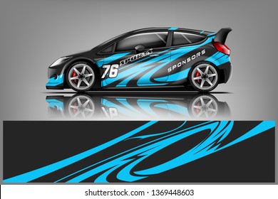 Car decal wrap design vector. Graphic abstract stripe racing background kit designs for vehicle, race car, rally, adventure and livery
 dekal