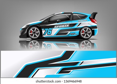 Car decal wrap design vector. Graphic abstract stripe racing background kit designs for vehicle, race car, rally, adventure and livery 
 dekal